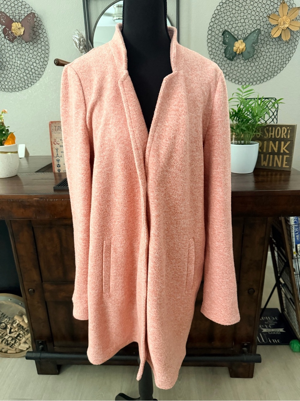 Vero Moda Brushed Katrina 3/4 Dusty Pink Open-Front Jacket